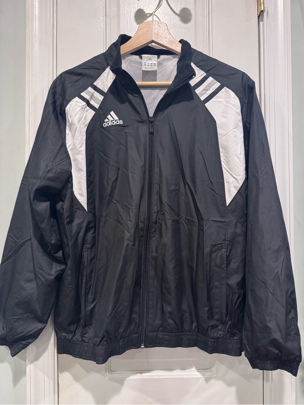2007 (almost vintage) Adidas Men’s Black and White Windbreaker Jacket